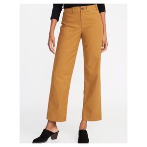Old Navy Mid Rise Wide Leg Utility Chino - Ochre